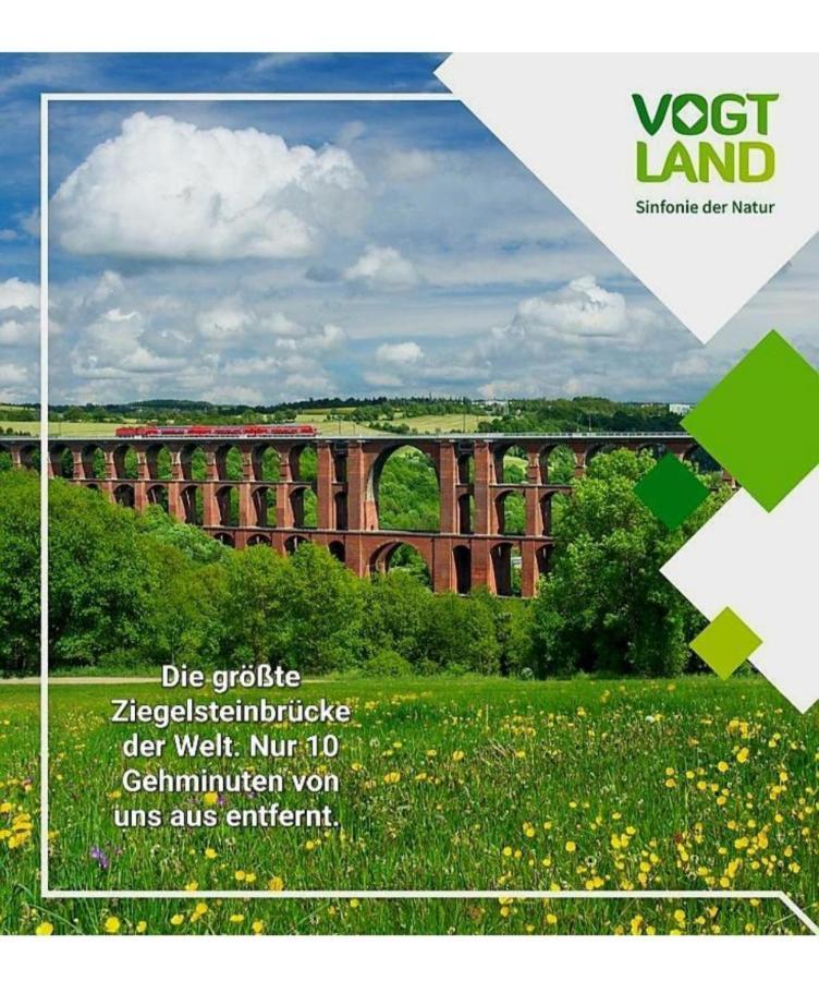 Ferienwohnung "Blick Mylau" - Naehe Freizeitpark Plohn & Weltgroesster Ziegelsteinbruecke Reichenbach im Vogtland Exterior photo